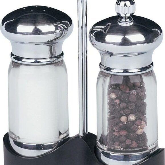 Trudeau Mini-Evolution Pepper Mill and Salt Shaker with Rack - Picture 5 of 5